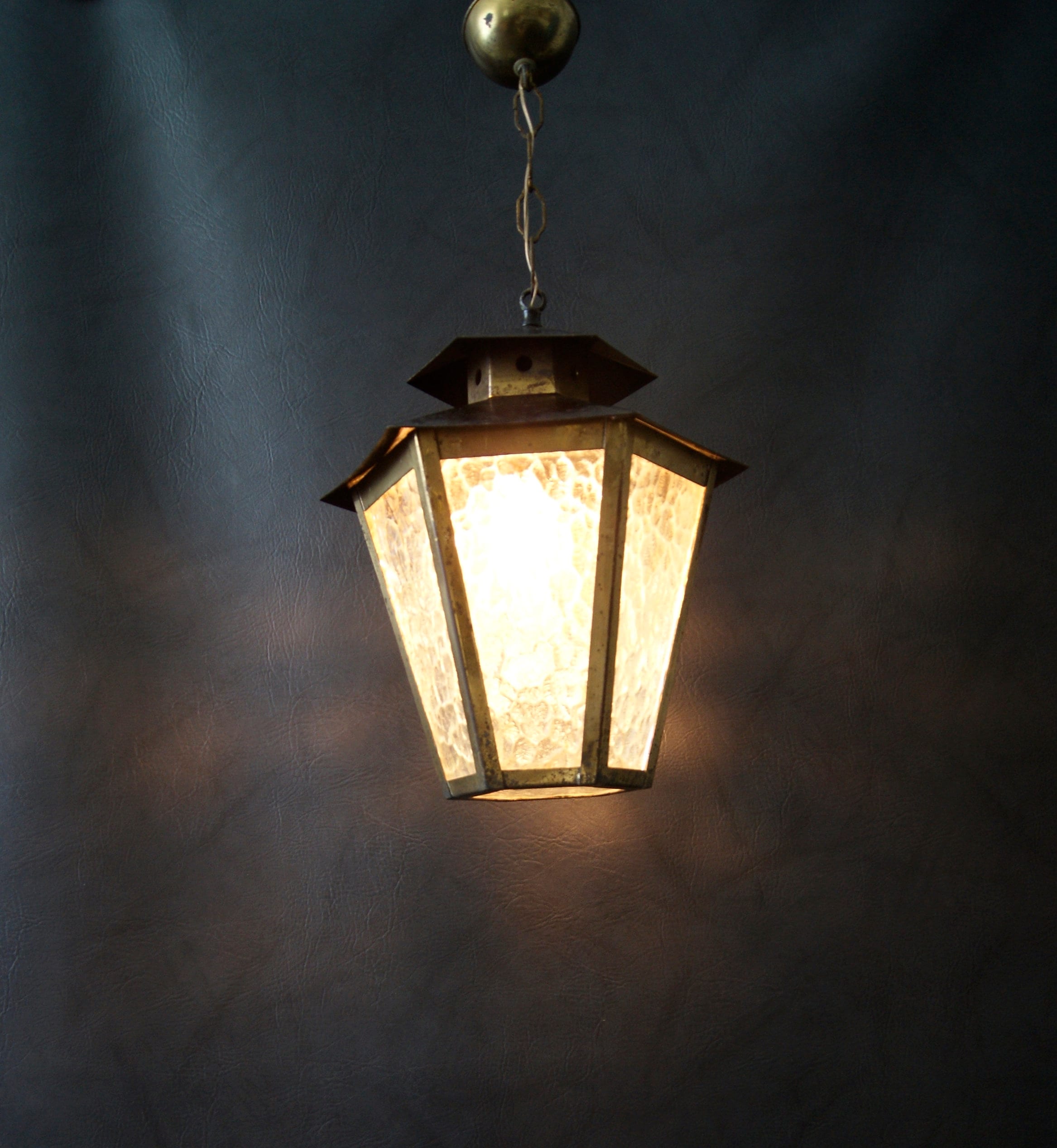 Hanging lamp mid century metal, hallway lamp, lantern lamp, pendant light