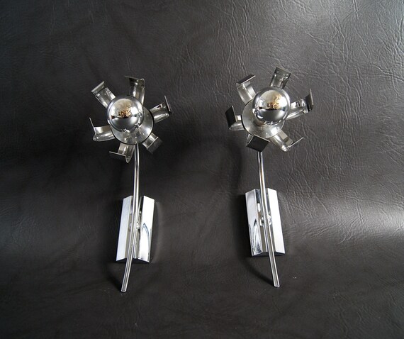 Italienische Wandlampen 1960er Jahre Aus Chrom Etsy
