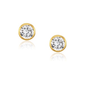 Boucles d’oreilles solitaire, Solitaire Cubic Zirconia, boucles d’oreilles Solitaire, Solitaire dans cadre de lunette