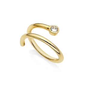 Solitaire Ring, Open Ring, Minimalist Ring, Diamond Ring, Alternative Bridal Ring, Contemporary Bridal Ring, Engagement Ring