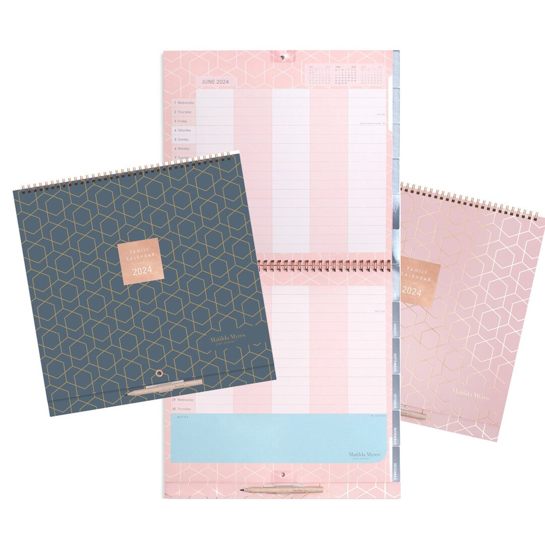Matilda Myres 2024 Family Calendars 5 Persons Monthly Wall Hanging