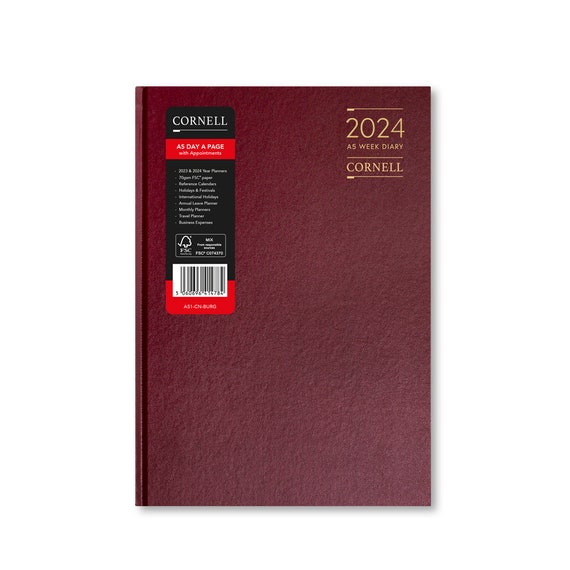Personalised 2024 Diaries CORNELL 2024 Diaries A4/A5 Daily and Weekly  Diaries With Appointments Add Name to Cover 