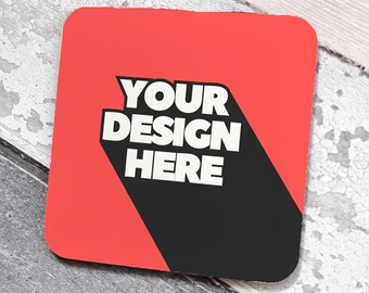 Square Coaster Mockup | Realistic, Editable PSD | Perfect for Branding & Product Display