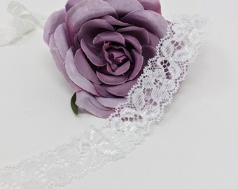 Craftdady 15 Yards Lace Fabric Stretch Elastic Trim 6.3 Inch Floral Stretchy Embroidered Trim Lace Ribbon for Sewing Headbands Garters Wedding Bouquet Making 15 Colors 1 Yard// Color