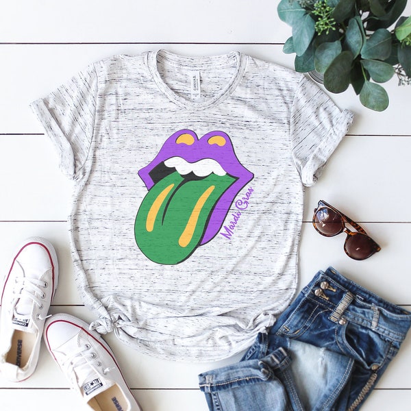 Mardi Gras Tongue Shirt | Mardi Gras Shirt, Fat Tuesday | Mardi Gras Lips Shirt | Shirt for Mardi Gras | New Orleans | NOLA