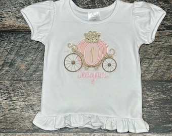 Embroidered Princess Carriage  Shirt / Pumpkin Carriage Shirt