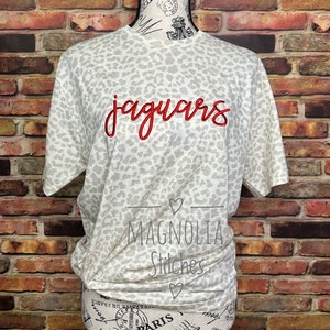 School Spirit monogram T-shirt/ Personalized school Tee shirt / embroidered leopard shirt