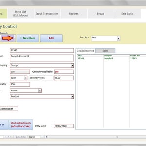 Simple Inventory Stock Control Management Tracker | A MS-Access (2010 or later) Database template to help manage your stock
