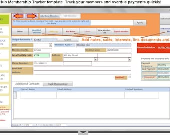 Club / Membership Manager MS-Access database template. Keep track of your members. Designed for small clubs and associations