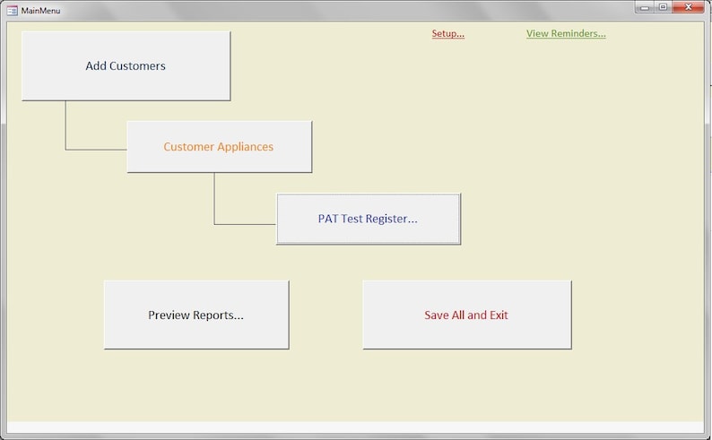 PAT Testing DB | Log Customer Equipment and PAT Test Dates | Access ...
