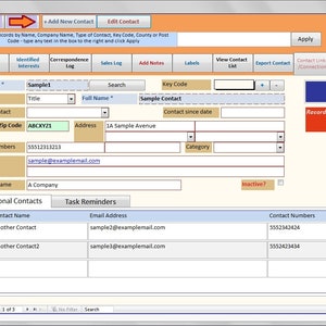 Kontakt Kunden-Manager crm. Ein Template für eine MS-Access Template um Kunden und Anfragen hinzuzufügen.