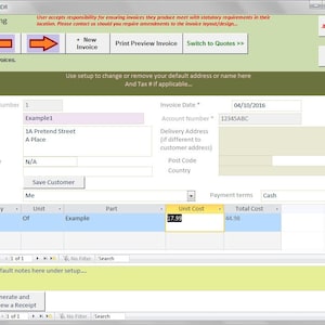 Invoice, quote & receipt generator tracker database (MS Access template)