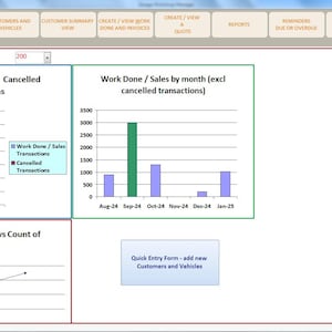 Garage Workshop Manager MS Access database for mechanics | Add your customers, vehicles and generate invoices | Log Appointments