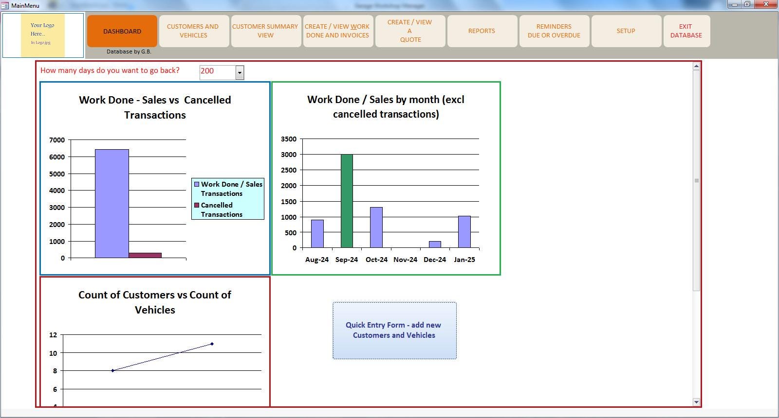 Mechanic Client Database Garage Workshop Database | MS Access Template, Vehicle Management - Etsy