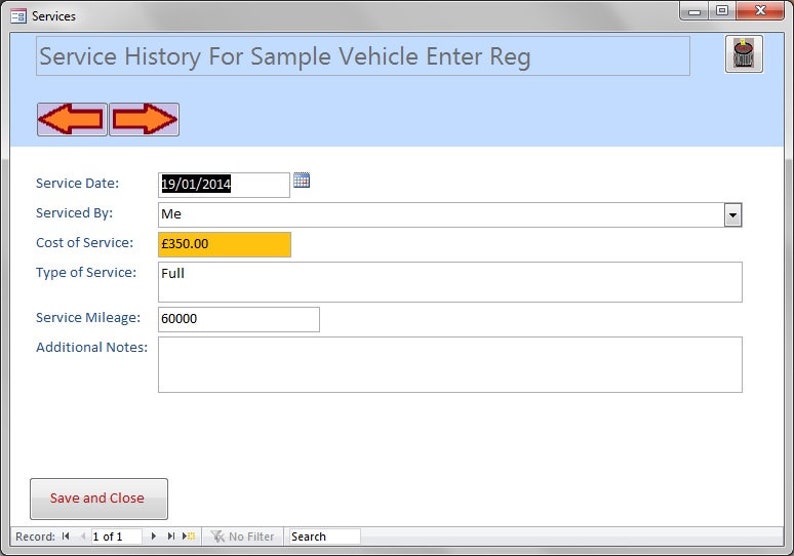 Vehicle / Automobile Fleet Management Msaccess Database Etsy UK