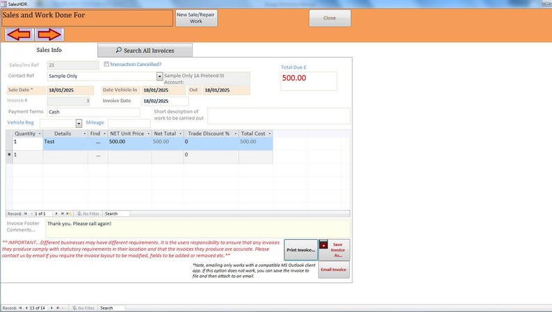 Mechanic Client Database Garage Workshop Database | MS Access Template, Vehicle Management - Etsy