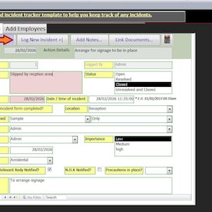 MS Access Incident Tracker Database | Accident and Incident Management register | Template