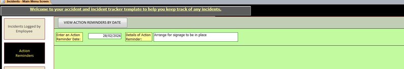 MS Access Incident Tracker Database | Accident and Incident Management ...