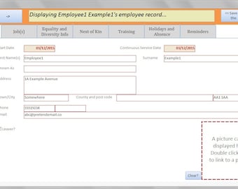 HR Employee Staff management  (HRIS) database software | Track holidays taken; training; reviews and more | MS Access template