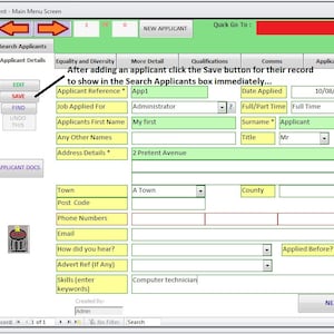HR Recruitment / Job Applicant Organiser database template to help you keep track of your job applicants (Access database)