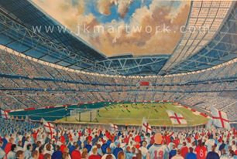 Wembley Stadium Fine Art A4 Print England Etsy