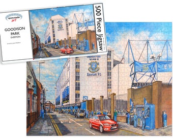 Goodison Park Stadium 'Going to the Match' Fine Art Jigsaw Puzzle - Everton Football Club