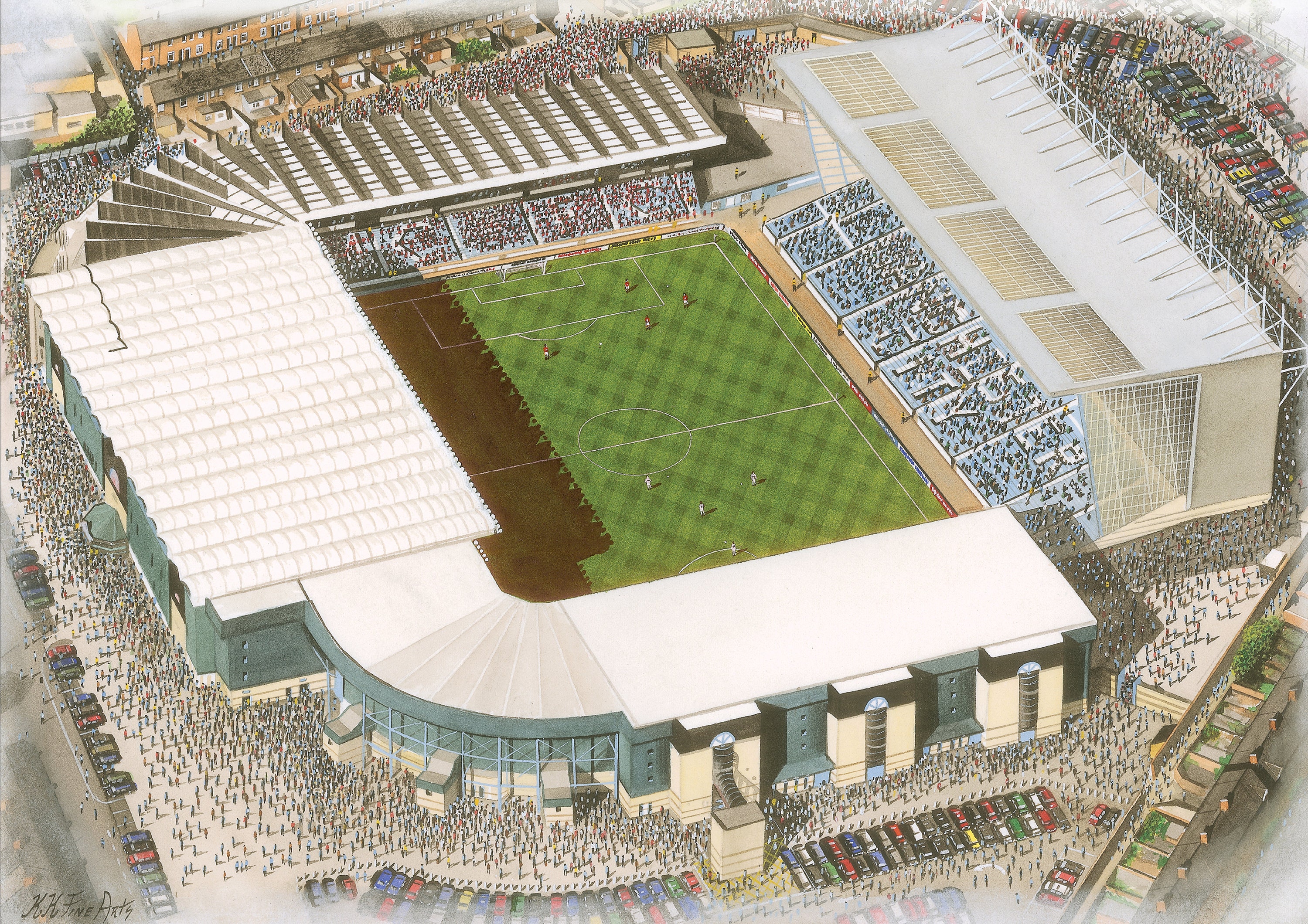 Maine Road Stadium Fine Art Jigsaw Puzzle - Manchester City Football Club