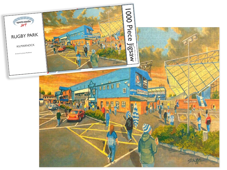 Rugby Park Stadium /'Going to the Match/' Fine Art 1000pc Jigsaw Puzzle Kilmarnock Football Club