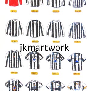 Newcastle United FC Retro Fussball Trikot T-Shirt Bild 2