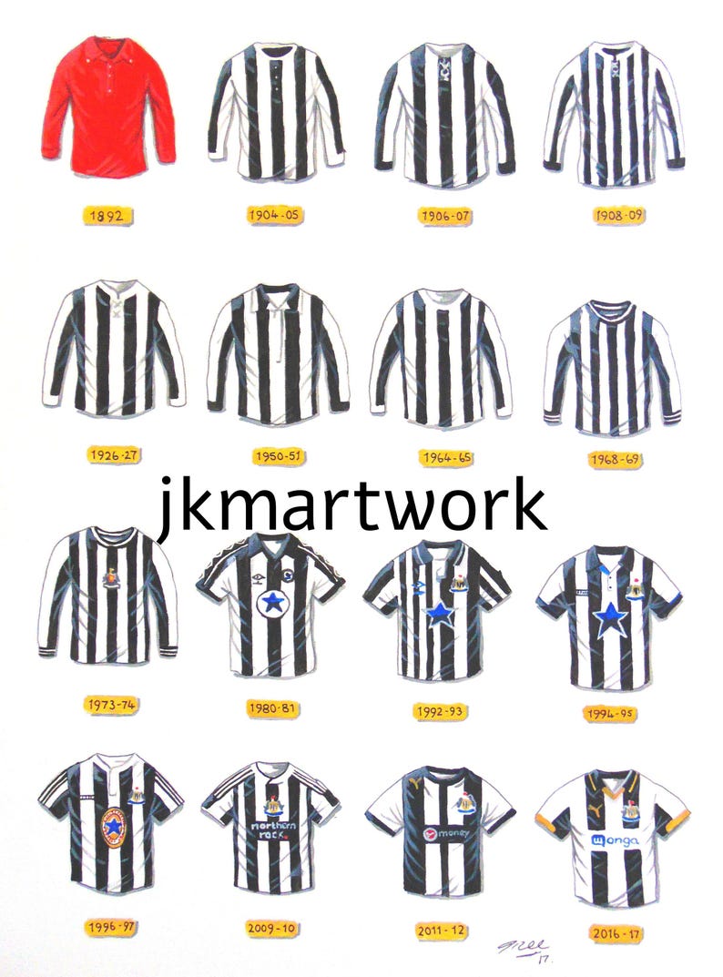 Newcastle United FC Retro Fussball Trikot T-Shirt Bild 2