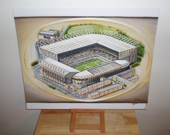 Newcastle United Football Club - St James' Park Stadium Art Original Oil Painting