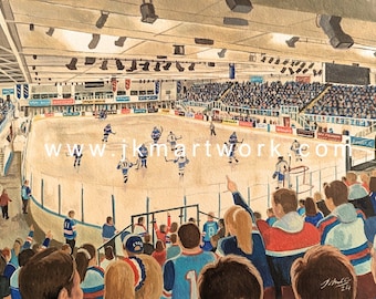 Dundee Stars Ice Hockey Arena Art Print: Giclée Stadium Illustration