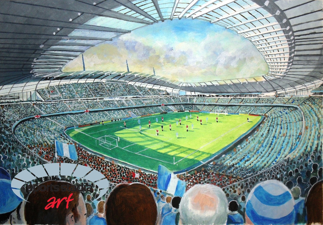 Manchester City FC Etihad Stadium drone shooting HD wallpaper download, image size:1080x753