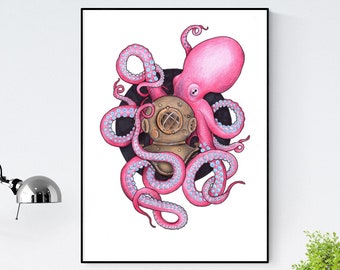 Octopus A4 print