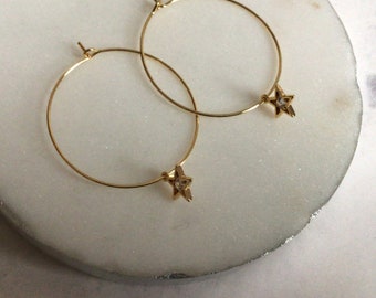 Large Triple Circles Boho Style Earrings /Boho Triple Circle Earrings  /Gold Earrings / Gold Circle Earrings - (168)