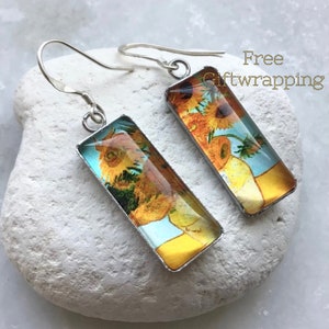 Yellow Sunflowers 925 Silver Hook Earrings / Sunflower Earrings /Sunflowers / Sunflower Jewellery  / Yellow Sunflowers