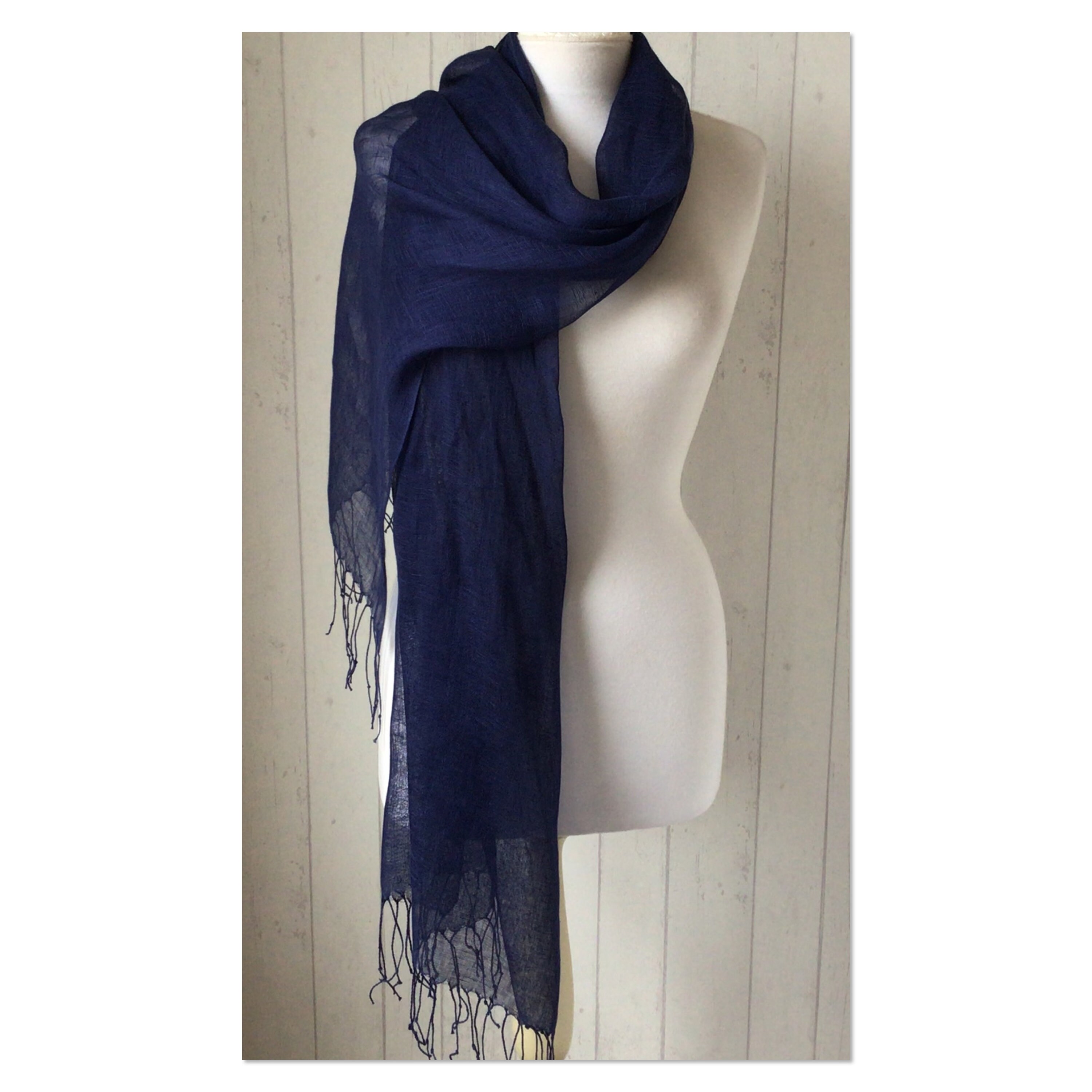NAVY LINEN SCARF / Linen Navy Scarves / 100 Blue Linen Scarf Etsy UK