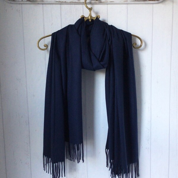 Blue Wool Pashmina /Blue Shawl / Shade of Navy Wrap Woollen Wedding Wrap/ Navy Pashmina / Navy wedding / Navy Blue Pashmina / Navy Scarves