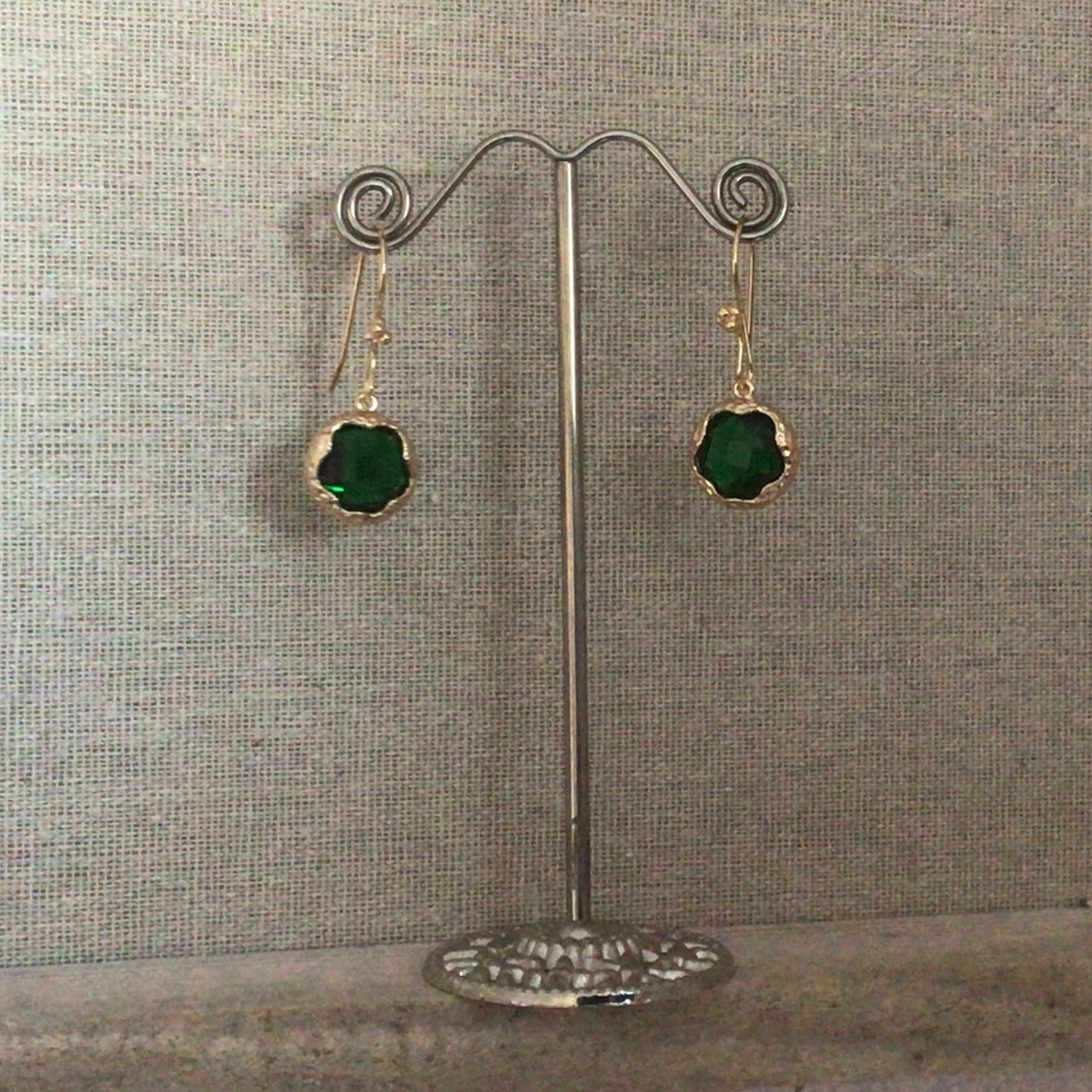 Kassie Lime Green Stone Necklace & Earrings Set main image 1