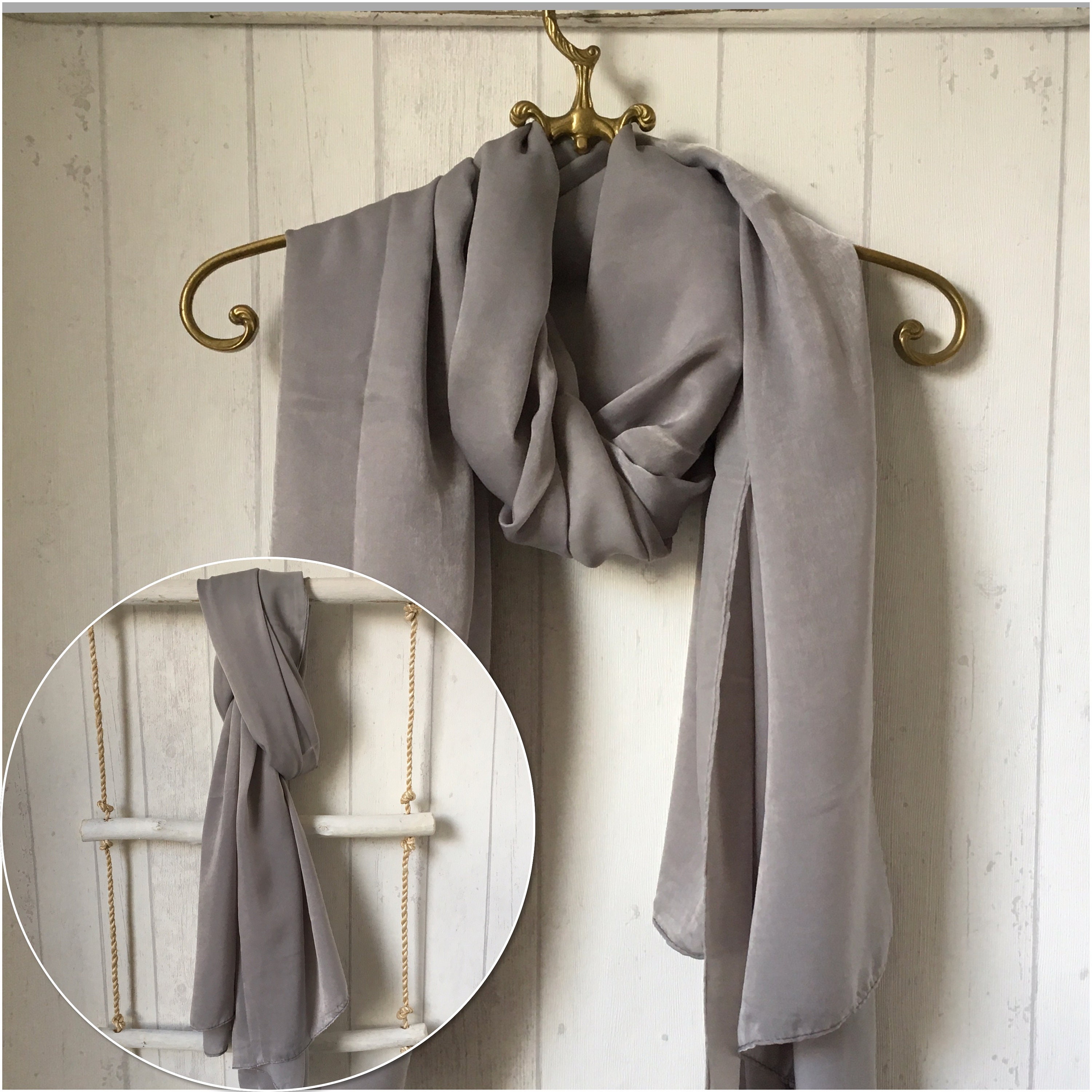 silk scarf grey