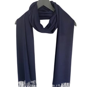 Navy Wool Pashmina, Navy Shawl / Navy Scarf, Navy Wedding Shawl,  Navy wedding Wrap, Navy Wrap, Navy Wedding,  Plain Navy Blue Shawl