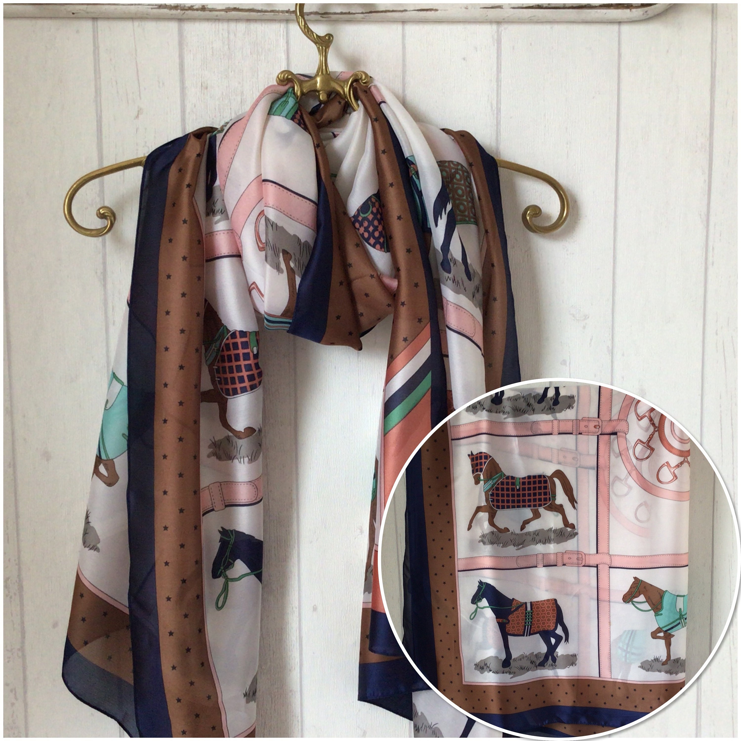 HORSES SCARF /Horses Multicoloured Silk Scarf /Horses Silk Etsy