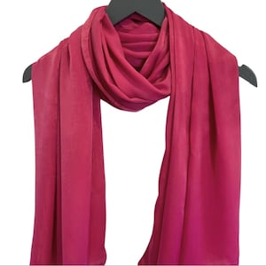 Cerise Pink Silk Scarf, Wrap, Silk Sheen Scarf Silk Pink  Scarves, Silk Scarf, Pink 100% Silk Scarf, Extra Wide Silk Scarf, Pink Silk Scarf