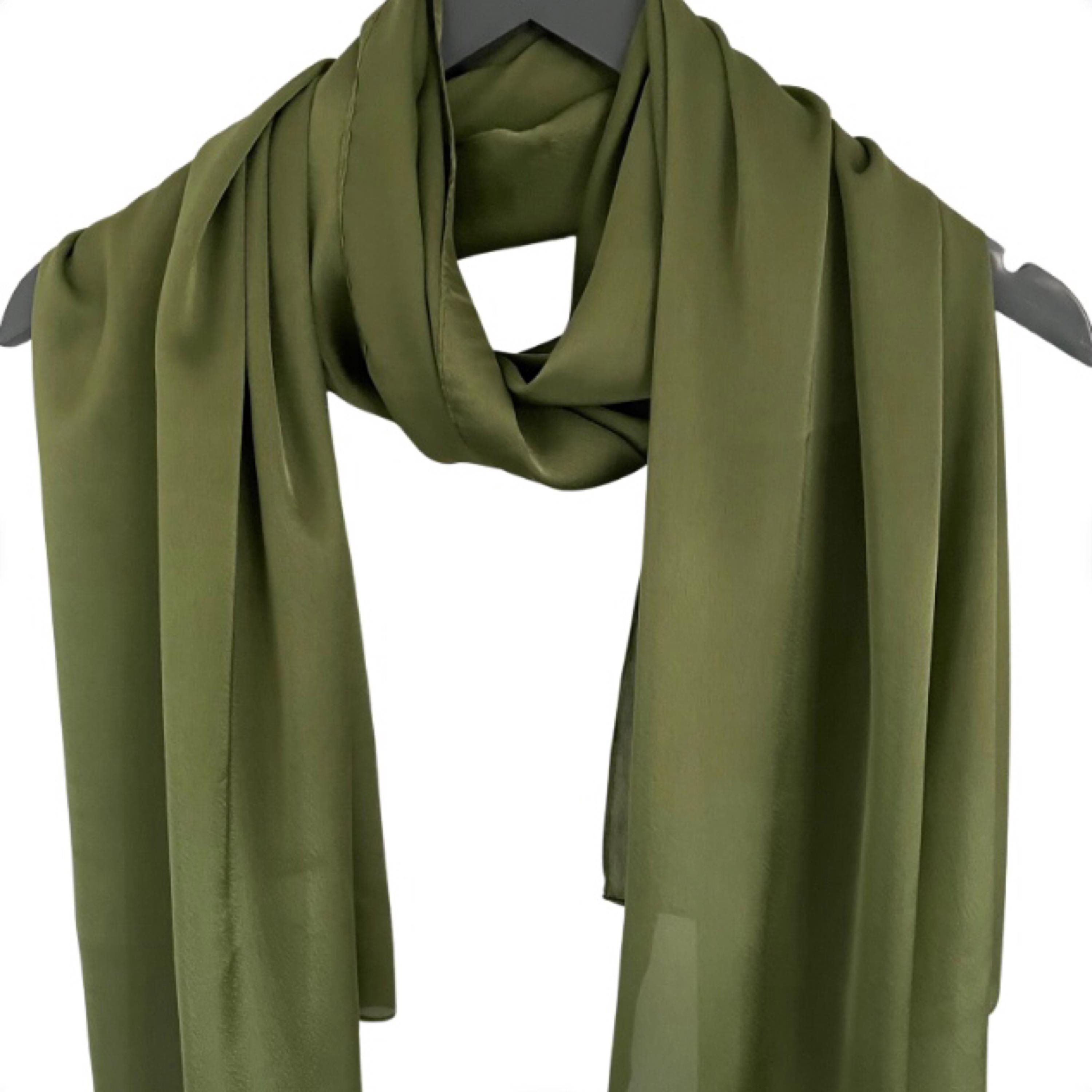 Olive Green Silk Scarf, Green Silk Scarf, Silk Scarf, Green Silk Gift Scarf, Green Silk Scarf, Olive Green Shawl, Green Wedding, Silk Scarf