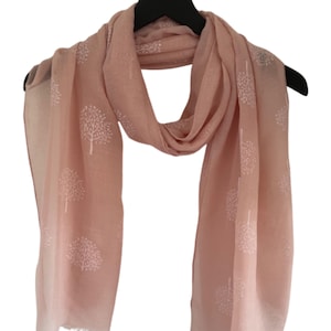 Scarves, Pink Scarf, Pink Tree Of Life Scarf, Tree of Life Scarf,  Pink Scarves, Tree of Life Gifts