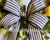 Black and cream bow farmhouse bow french country bow wreath bow floral arrangement bow