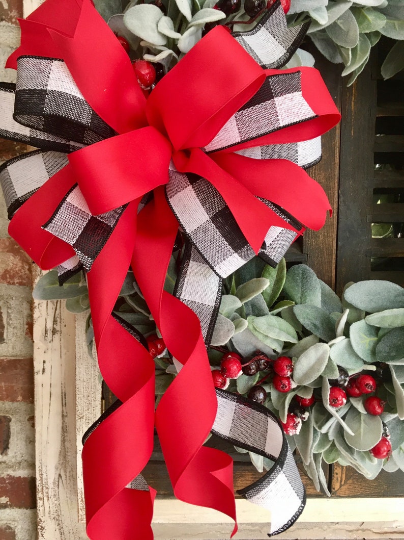 Lambs ear Winter wreath farmhouse decor rustic winter Etsy