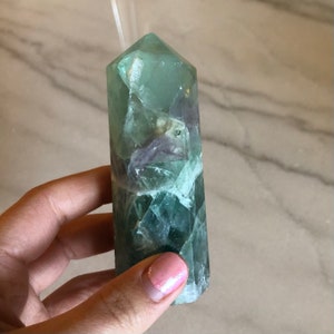 4-Inch Rainbow Fluorite Crystal Point / Tower / Generator