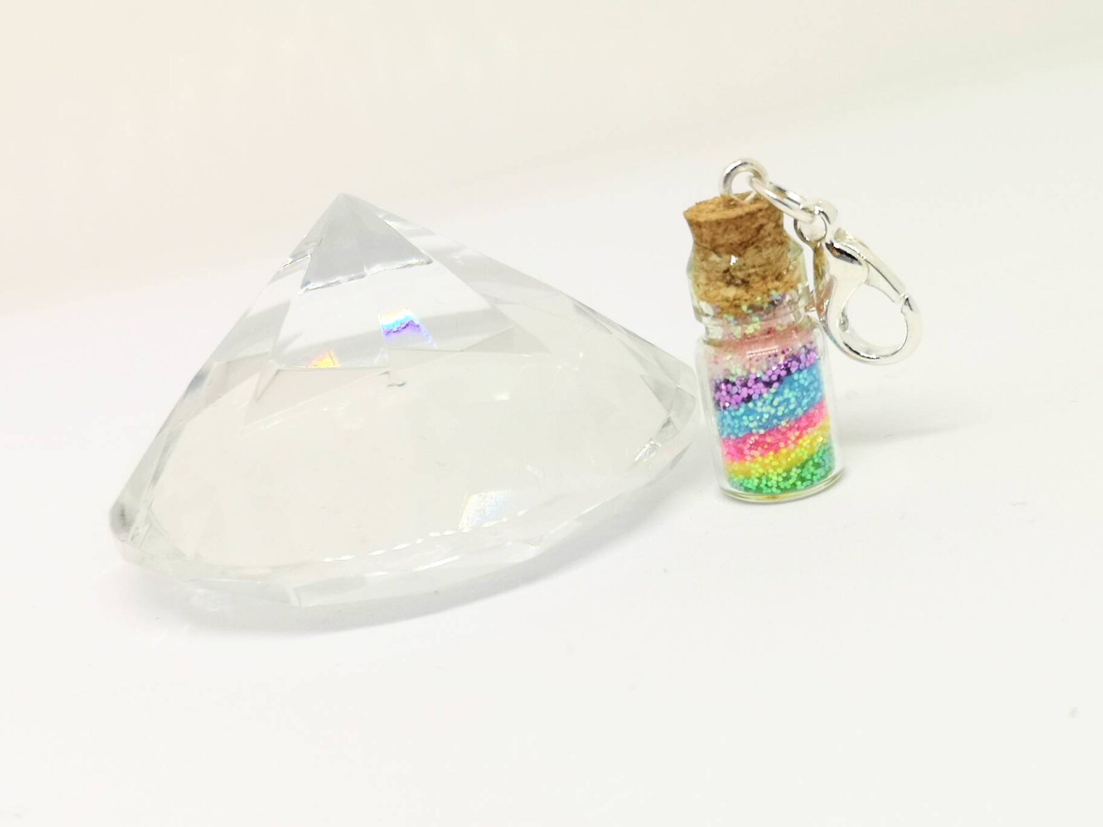 Glitter charm bottle keychain keyring bag charm zipper Etsy