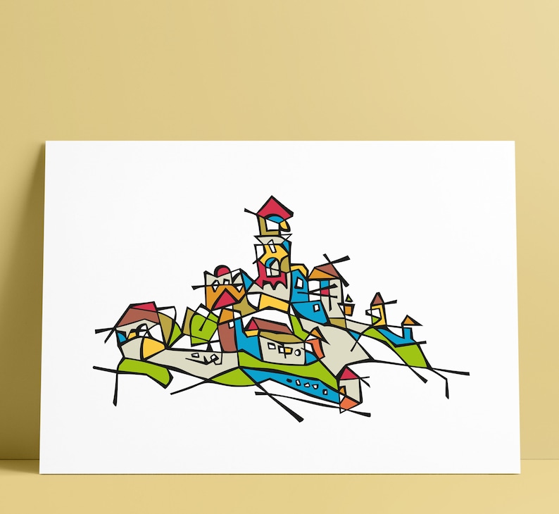 Trencin Castle Illustration Art Wall Decoration